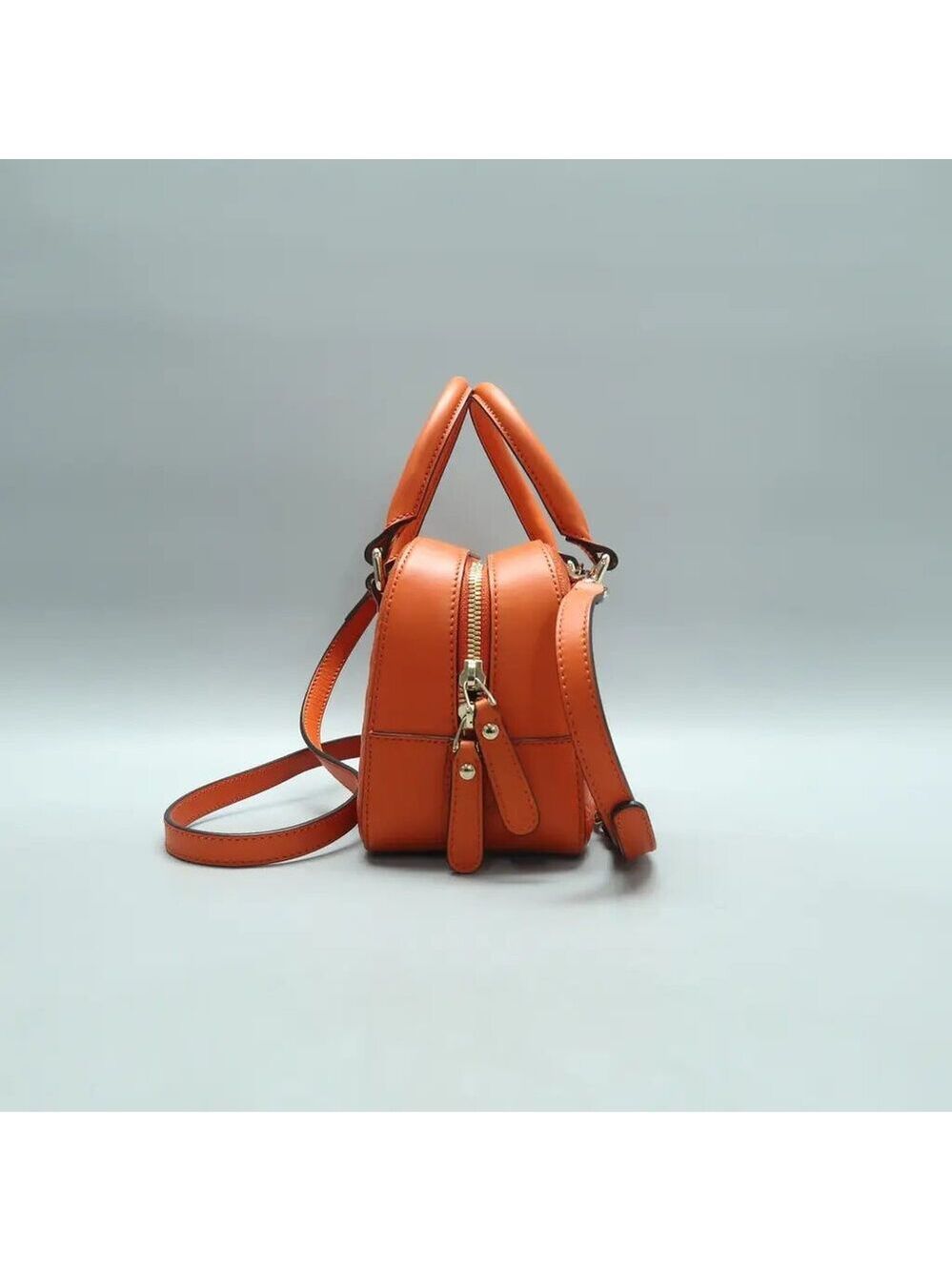 GUCCI Orange Leather Satchel 665-060525 - Picture 4 of 12